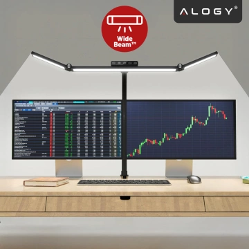Alogy DeskPro™ LED-Schreibtischlampe mit faltbarem Design, einstellbarer Helligkeit und Vollspektrumlicht, inklusive Tischhalterung und Augenschutz