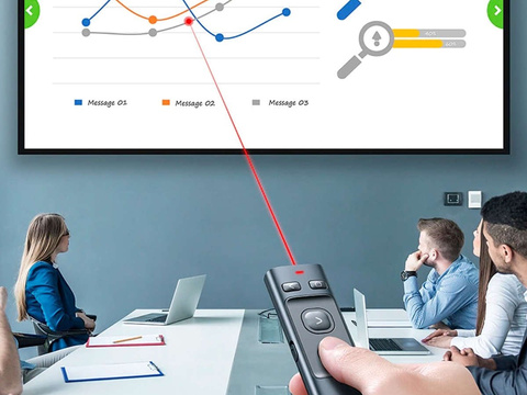 Baseus Orange Dot multifunkční dálkový ovladač s laserovým ukazovátkem Grey