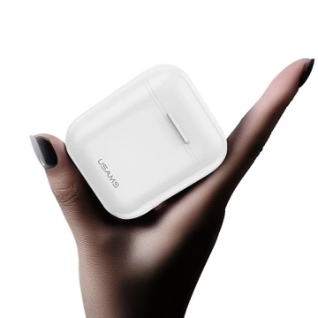 Bluetooth 5.0 slúchadlá USAMS TWS LU séria bezdrôtové bielo/biele BHULU01 (US-LU001)
