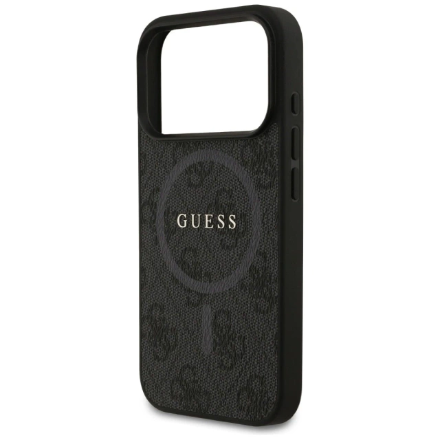 Etui do iPhone 17 Pro Guess 4G Ring Classic Logo MagSafe Black