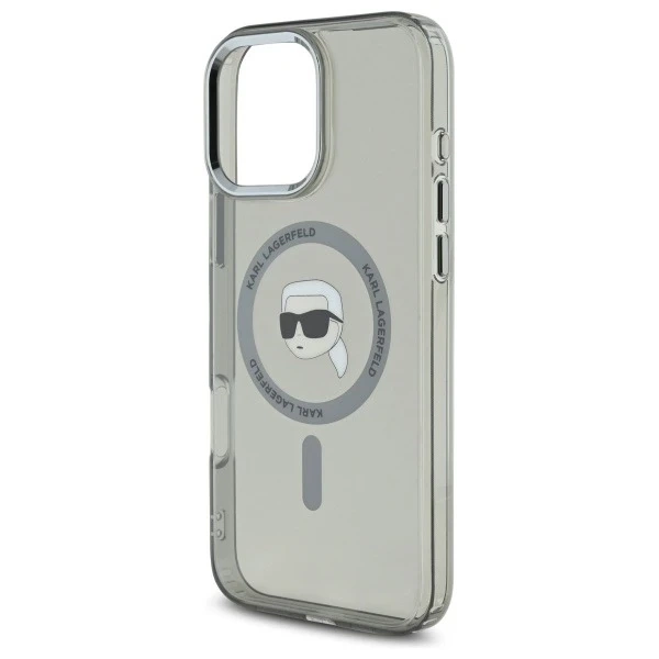 Etui Karl Lagerfeld do iPhone 16 Pro Max 6.9" MagSafe Czarny Hardcase IML Metal Karl Head