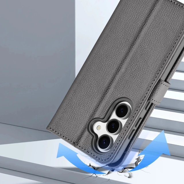 Etui do Samsung Galaxy S25 Dux Ducis Lawa Skórzane Szare