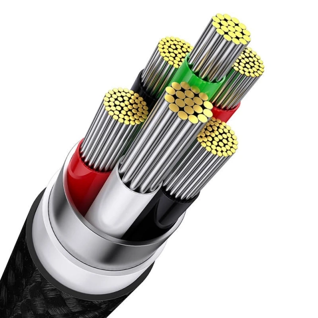 Kábel USB 3w1 Baseus Flash Series, USB-C micro USB Lightning, 100 W, 1,2 m (černý)