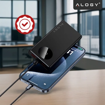 PowerBank Alogy TurboCharge 120W PD PowerDelivery швидка зарядка 10000mAh 2x USB-A 1x USB-C Black