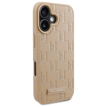 Karl Lagerfeld iPhone 16 6.1" Case Beige Hardcase Hot Stamp Magsafe