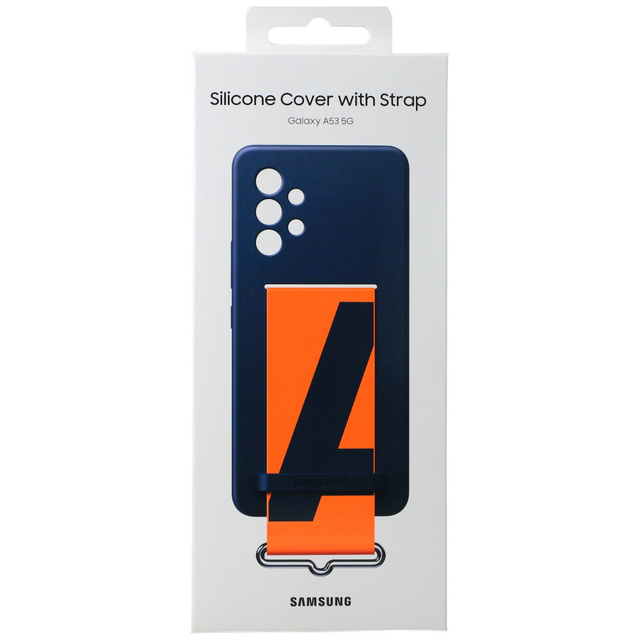 Originální pouzdro Samsung Silicone Cover Strap pro Samsung Galaxy A53 5G Navy Blue