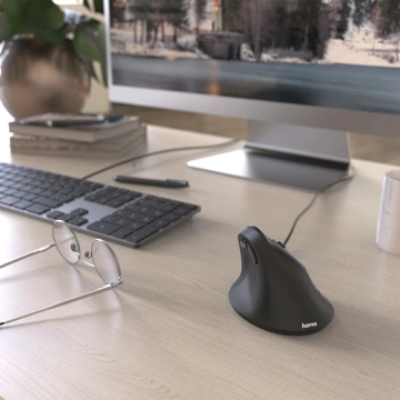 Hama EMC-500 Wired Mouse Ergonomic Vertical Black