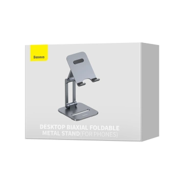 Baseus Desktop Biaxial Skladací kovový stojan na smartfón sivý (LUSZ000013)