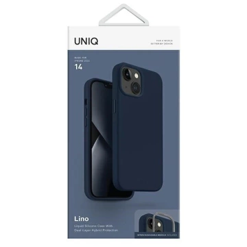 UNIQ etui Lino до Apple iPhone 14 6,1" niebieski/морський синій