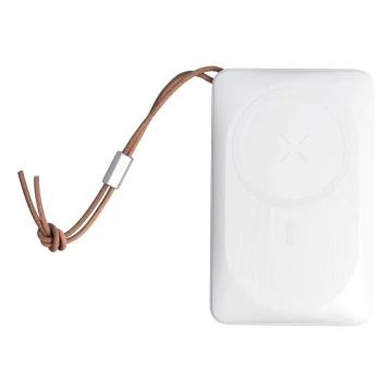 Powerbanka Externí baterie VEGER MagOn s Qi nabíjením pro MagSafe 15W - 10 000mAh PD 22,5W bílá (VP1151 / W1151)