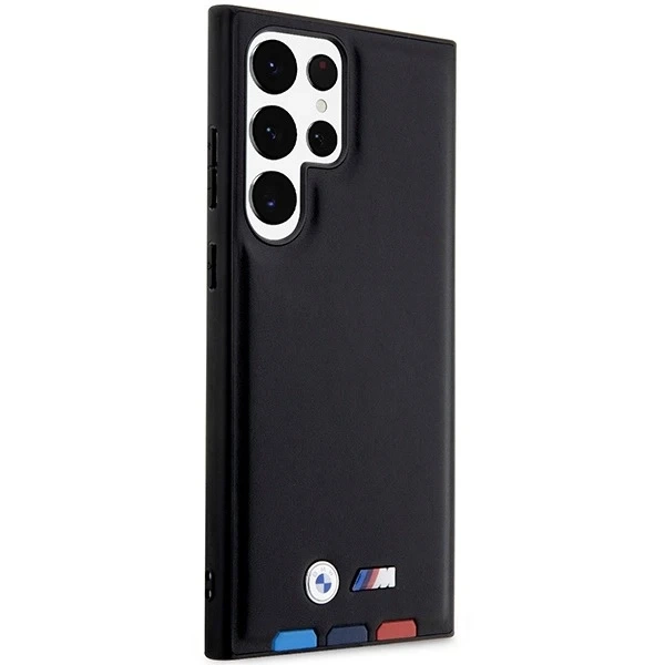 Чохол BMW BMHCS23L22PTDK для Samsung Galaxy S23 Ultra S918 Leather Stamp Tricolor чорний/чорний