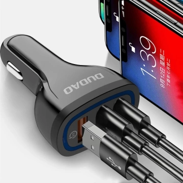 Dudao nabíječka do auta Quick Charge Quick Charge 3.0 QC3.0 2.4A 18W 3x USB bílá (R7S bílá)