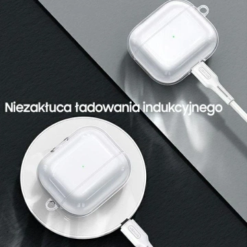 USAMS ochranné pouzdro na sluchátka pro Apple AirPods 3 transparentní černá/průhledná černá BH740AP02 (US-BH740)