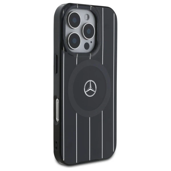 Etui Mercedes до iPhone 16 Pro Max 6.9" Czarny Hardcase MB Double Layer Crossed Lines MagSafe