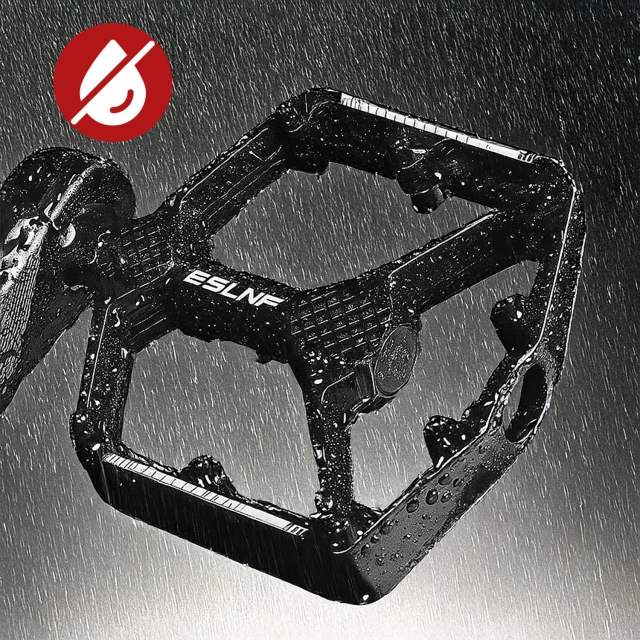 MTB aluminum platform bicycle pedals, set of 2, Aluminum Black