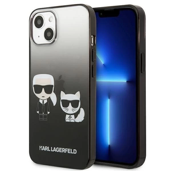 Karl Lagerfeld KLHCP13STGKCK iPhone 13 mini 5,4" pevný obal černý/černý Gradient Ikonik Karl