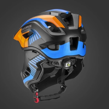 Children's bicycle helmet with detachable visor Rockbros TT-32SOBL-S size S - black and orange