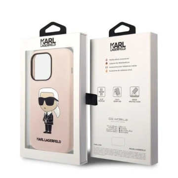 Karl Lagerfeld KLHCP14XSNIKBCP case for iPhone 14 Pro Max 6.7" hardcase Silicone Ikonik pink/pink
