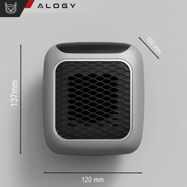 Výkonný mini elektrický ohřívač Farelka ventilátorový ohřívač pro zásuvkový kontakt Pilot 800W ohřívač ohřívač EU Alogy šedá