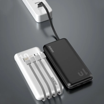 Dudao K6Pro Universal 10000mAh Power Bank s USB kabelem, USB Type C, Lightning white (K6Pro-white)
