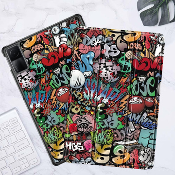 Hülle für Xiaomi Redmi Pad SE 2023 11" Smart Case Cover mit Klappe. Graffiti-Hülle und Cover