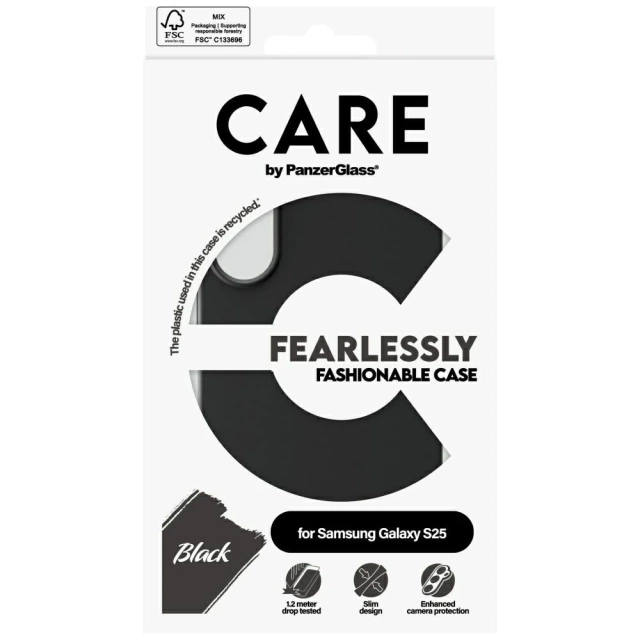 CARE Case for Samsung Galaxy S25 by PanzerGlass Fashion Black Back