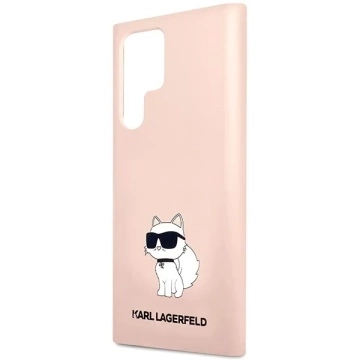 Karl Lagerfeld KLHCS23LSNCHBCP pro Samsung Galaxy S23 Ultra S918 pevné pouzdro Silikonová Choupette růžová/růžová