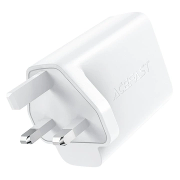 Acefast GaN nástěnná nabíječka (britská zástrčka) 2x USB typ C 50W, napájení, PPS, Q3 3.0, AFC, FCP (A32 UK)