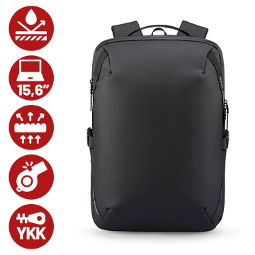 Mark Ryden 15.6" Laptop Travel Backpack, Waterproof, 21L Capacity, with Keychain and Whistle, 44 x 29 x 17 cm – Black