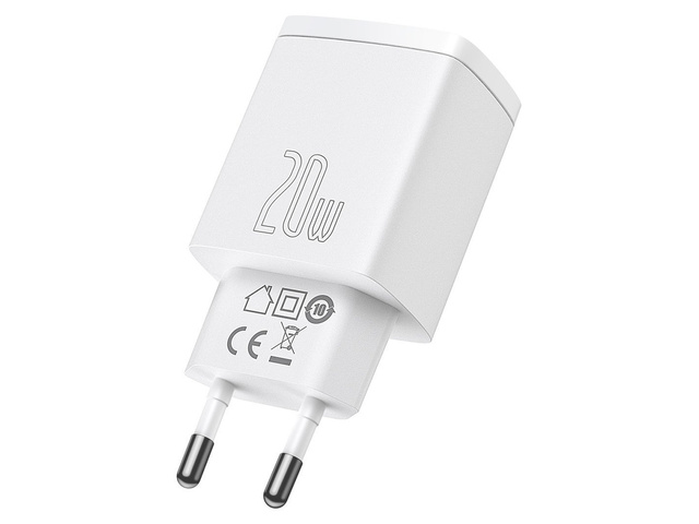 Настінний зарядний пристрій Baseus USB PD QC 3.0 20W White