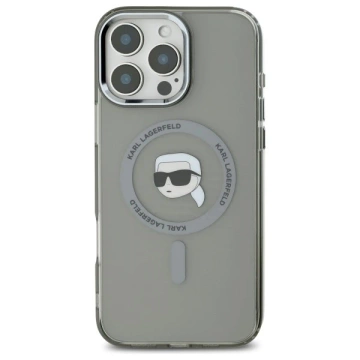 Karl Lagerfeld pouzdro pro iPhone 16 Pro Max 6,9" MagSafe černé pevné pouzdro IML Metal Karl Head
