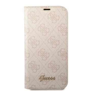 Guess GUBKP14LHG4SHP case for Apple iPhone 14 Pro 6.1" pink/pink book 4G Vintage Gold Logo