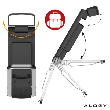 Світлодіодна лампа для читання Alogy Clip Lamp, акумуляторна лампа-затискач для книг, чорна