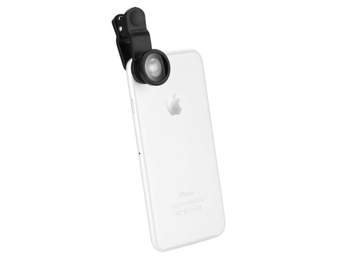 Набір з 3 лінз для телефону macro fish eye wide black