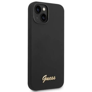 Etui Guess GUHCP14MSLSMK do Apple iPhone 14 Plus 6,7" čierne/čierne pevné puzdro Silicone Vintage Gold Logo