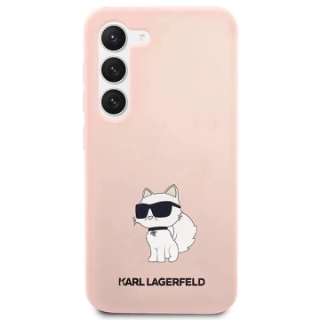 Pevné puzdro Karl Lagerfeld KLHCS23SSNCHBCP pre Samsung Galaxy S23 S911 zo silikónovej chupette