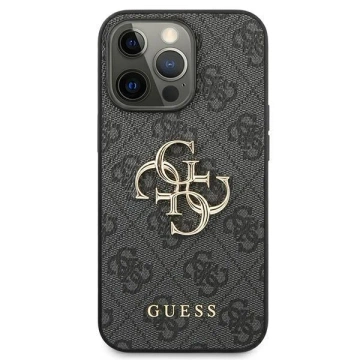 Etui Guess GUHCP13L4GMGGR для Apple iPhone 13 Pro / 13 6,1" чорний/сірий жорсткий чохол 4G з великим металевим логотипом