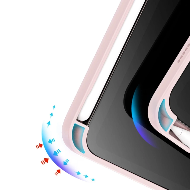 Dux Ducis Magi Hülle für iPad mini 2021 Smart Cover mit Ständer und Aufbewahrung für Apple Pencil Pink