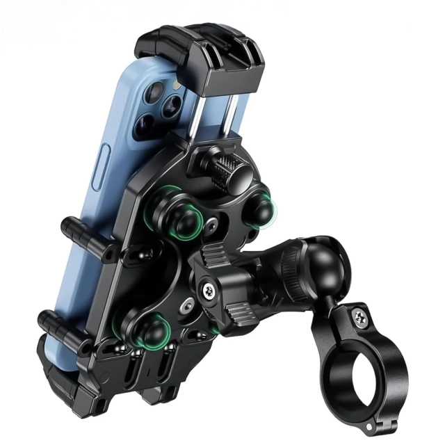 KEWIG M11B Motorradhalterung für Telefon mit QC 3.0 15W Qi-Ladegerät Schwarz