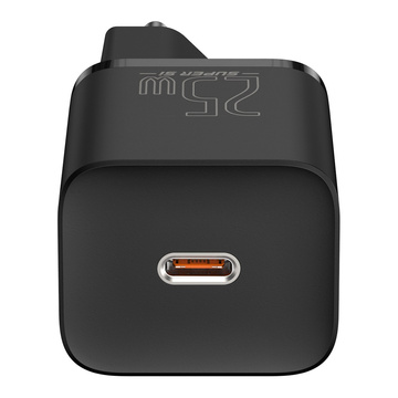 Baseus Super Si USB-C typ C PD 25W čierna nabíjačka napájacieho adaptéra