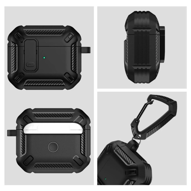 Etui X-Carbo pre Apple AirPods Pro 1/2 Black