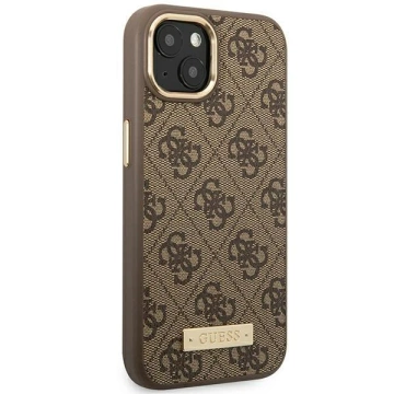 Etui Guess GUHMP14MU4GPRW für Apple iPhone 14 Plus 6,7" brązowy/brown Hard Case 4G Logo Plate MagSafe