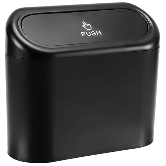 Car Trash Can Organizer Mini Small Portable Garbage Can for Car Home Car Alogy Black