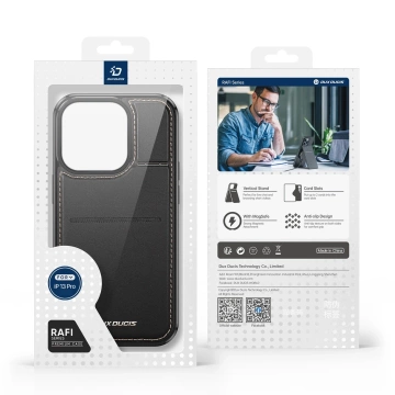 Dux Ducis Rafi Mag Wallet Case mit 3-in-1-Ständer für iPhone 13 Pro mit MagSafe und RFID-Blockierung - Schwarz