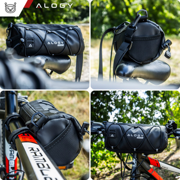 Brašna na tašku na kolo 2,5 l rám na řídítka rám na tašku obal na tašku 23,6 x 10,5 x 10 cm (S) Alogy Sport černá