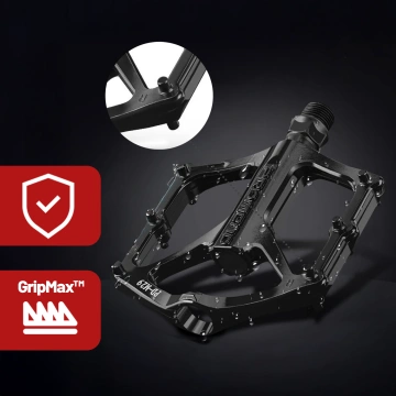 Pedały rowerowe platformowe do roweru MTB aluminiowe 9/16" Aluminium czarne komplet [2szt.]