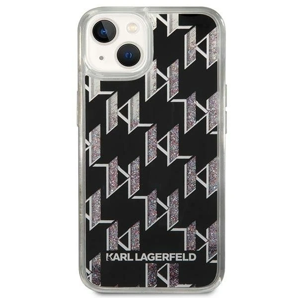 Ochranné pouzdro na telefon Karl Lagerfeld KLHCP14SLMNMK pro Apple iPhone 14 6,1" hardcase black/black Liquid Glitter Monogram