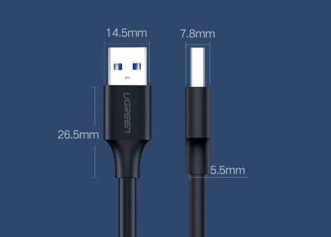 Uzelený kabel USB 2.0 (samec) - kabel USB 2.0 (samec) 0,5 m černý (US128 10308)