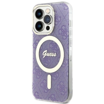 Guess GUHMP14LH4STU puzdro na telefón pre Apple iPhone 14 Pro 6,1" fialové/fialové pevné puzdro 4G MagSafe