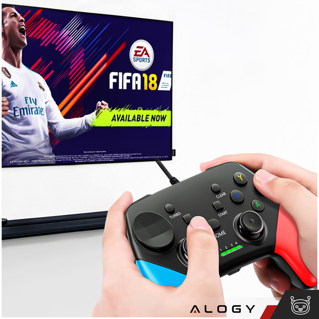 Gamepad Pad Wireless Bluetooth Alogy Herní ovladač Držák telefonu Android iOS PS3 PS4 PC TV Nintendo Switch Joystick černý